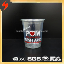 FDA Plastic Transparent PET Einwegbecher mit Deckel